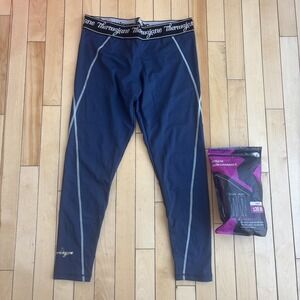 Thermajane baselayer pants womens large blue active performance outdoor Hiking